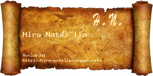 Hirs Natália névjegykártya